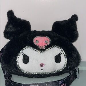 Black and White Plush Character Bag